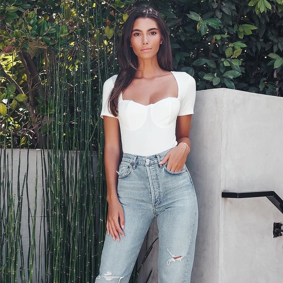 Lulus White Ribbed Bustier Top - Picture 3 of 10